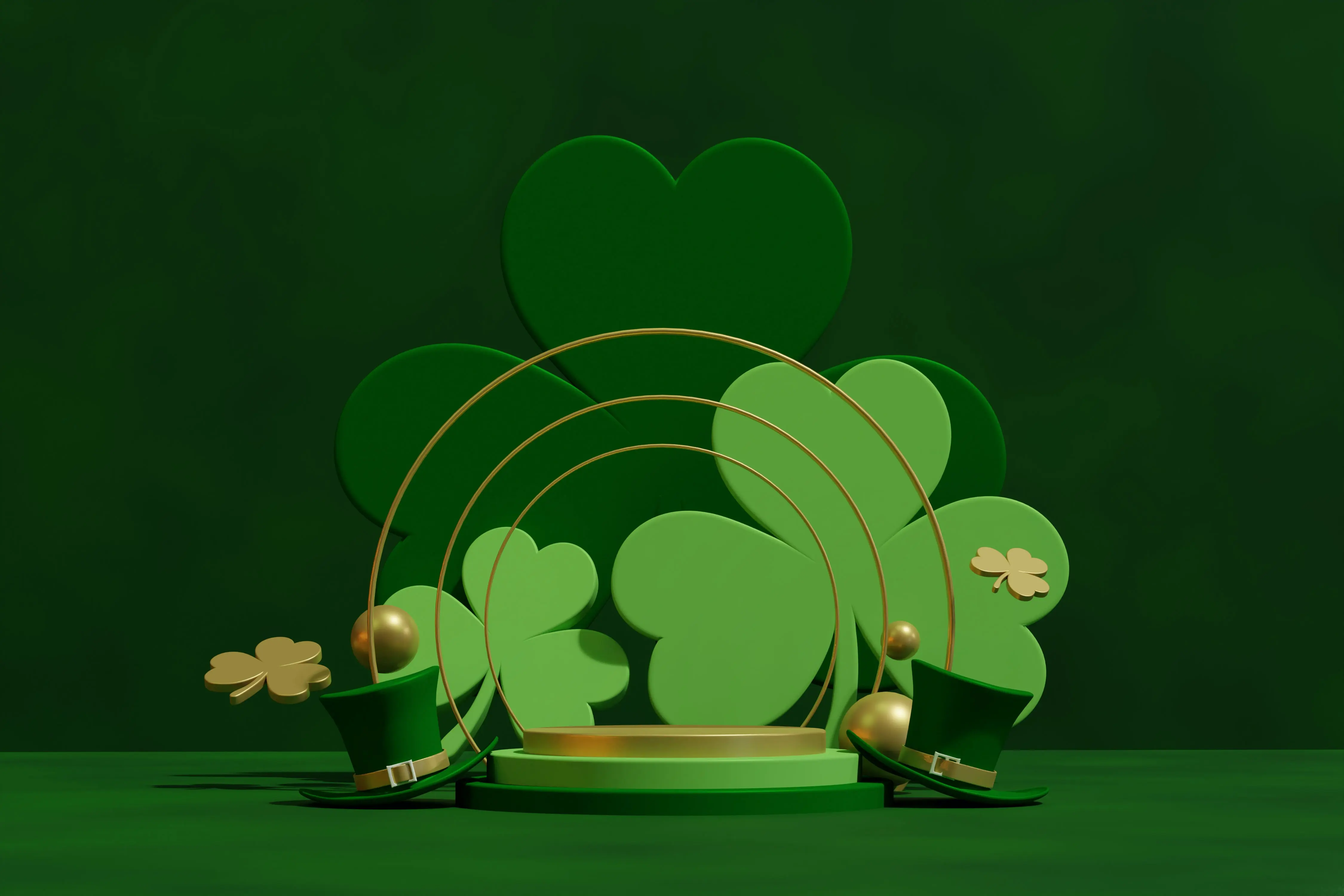 green-shamrocks-golden-balls-figure-decorations